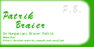 patrik braier business card